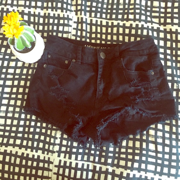 PURE BLACK American Eagle Hi-Rise Festival Shorts - Picture 1 of 3